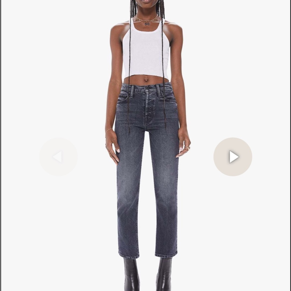 MOTHER grey / black Ankle Jeans